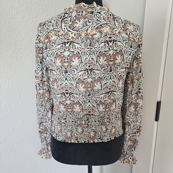 Anthropologie Printed Ruffle Blouse~Medium - Picture 6 of 15